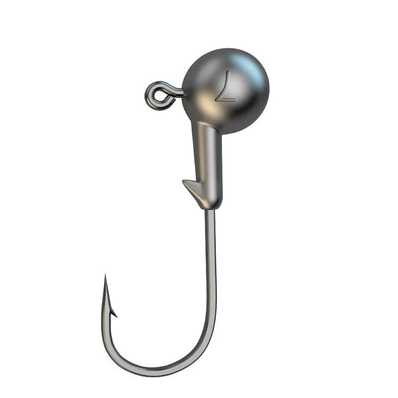 50-piece strengthened steel jig hooks in primary colours with lead-headed hook