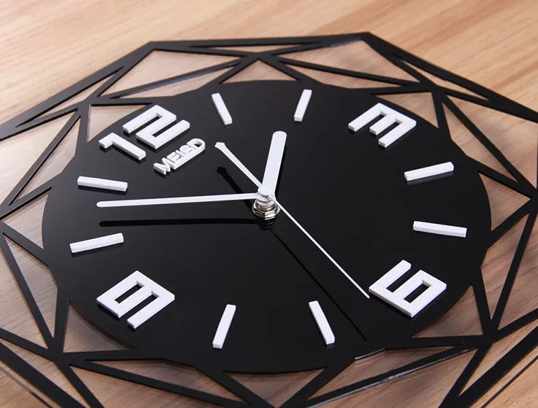 Silent sweep acrylic wall clock green white 35cm 40cm 58cm battery powered solar movement