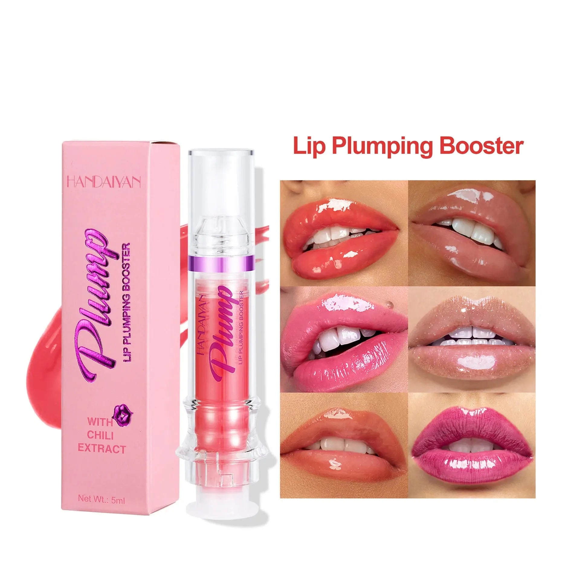 Tube of rich colour lipstick in a glossy finish, shown with shade options