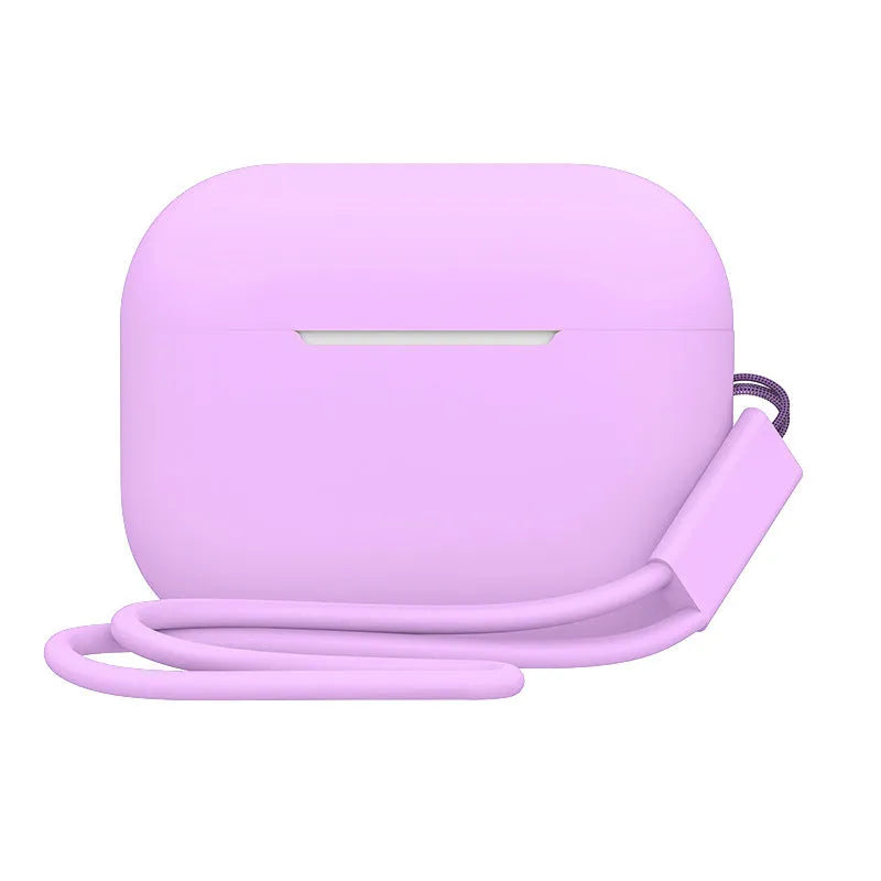 AirPods Pro 2 silicone protective case with attached lanyard in solid colour