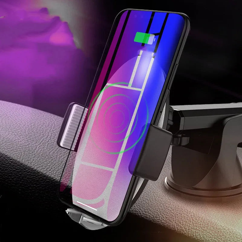 Creative car mobile phone wireless charger with air vent clip in black colour