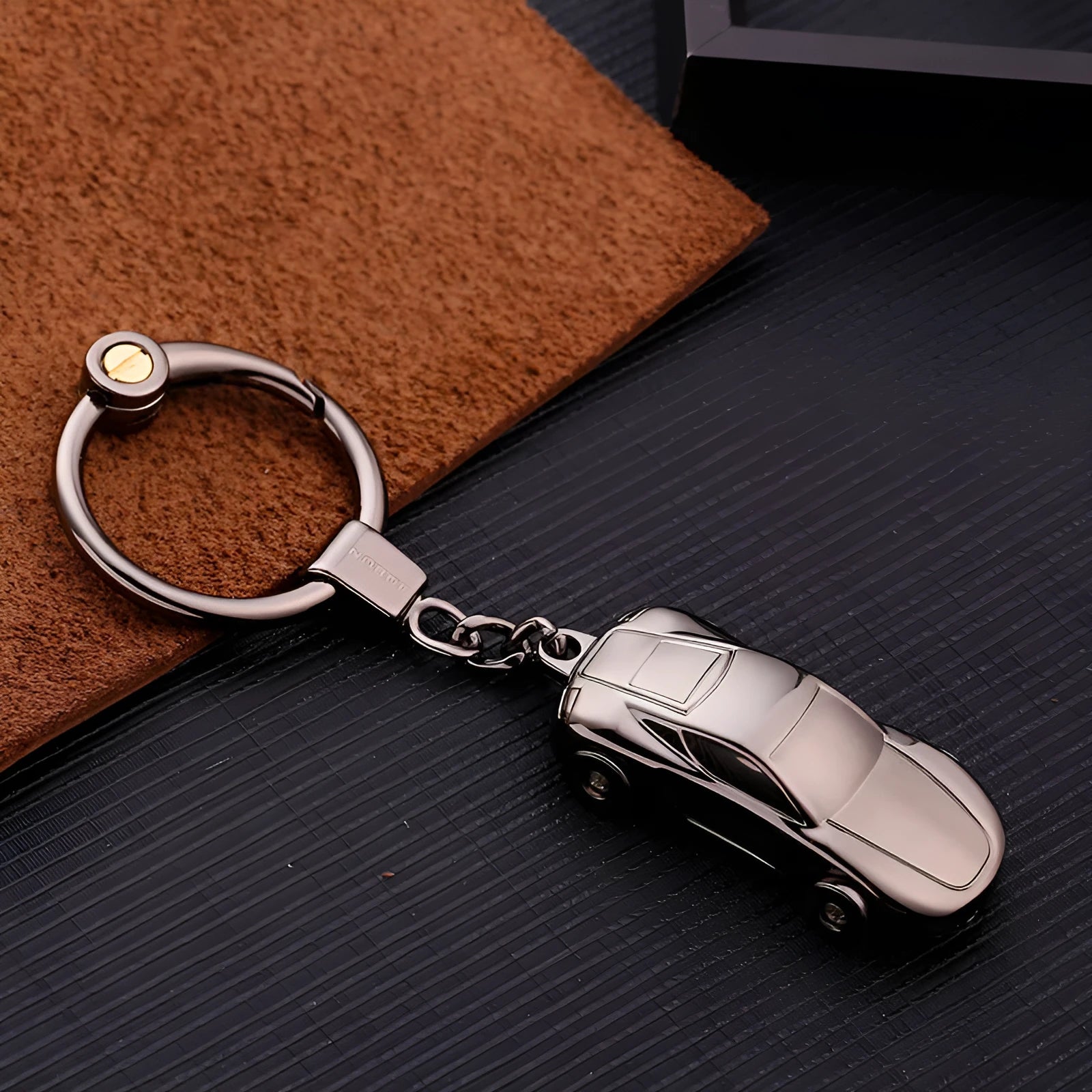 Zinc alloy heart-shaped metal keychain pendant in a choice of colours including black ice and blue ice.