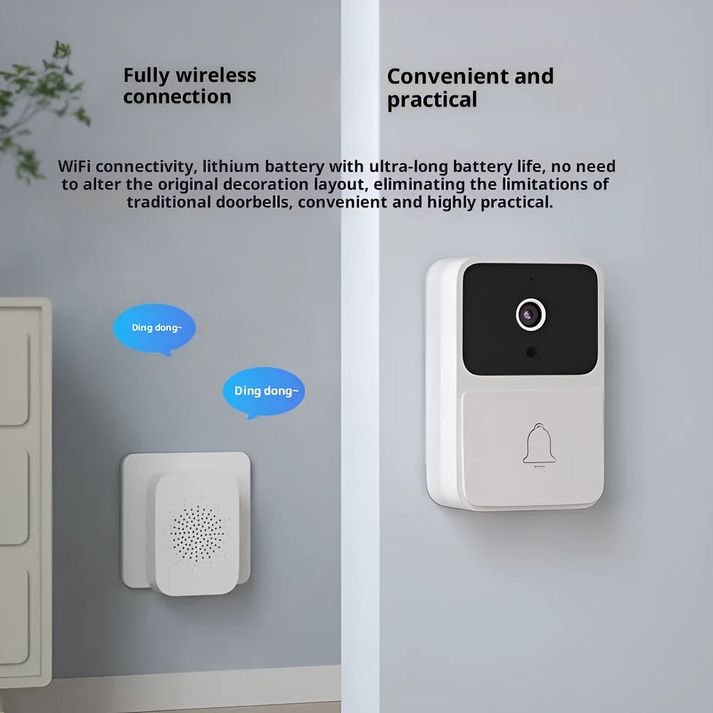 Wireless video intercom doorbell with 1080P camera rechargeable X17 model