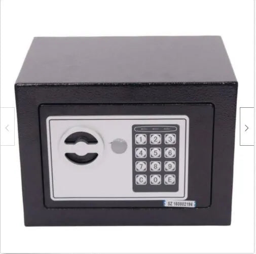 Mini office safe 230x170x170mm in white with password lock keypad on door