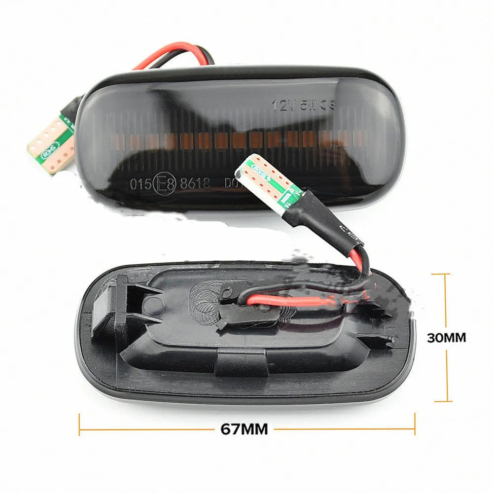 Car flowing water fender side light for Audi A4 RS4 2002-2005 ABS 13x7x5cm smoked black white