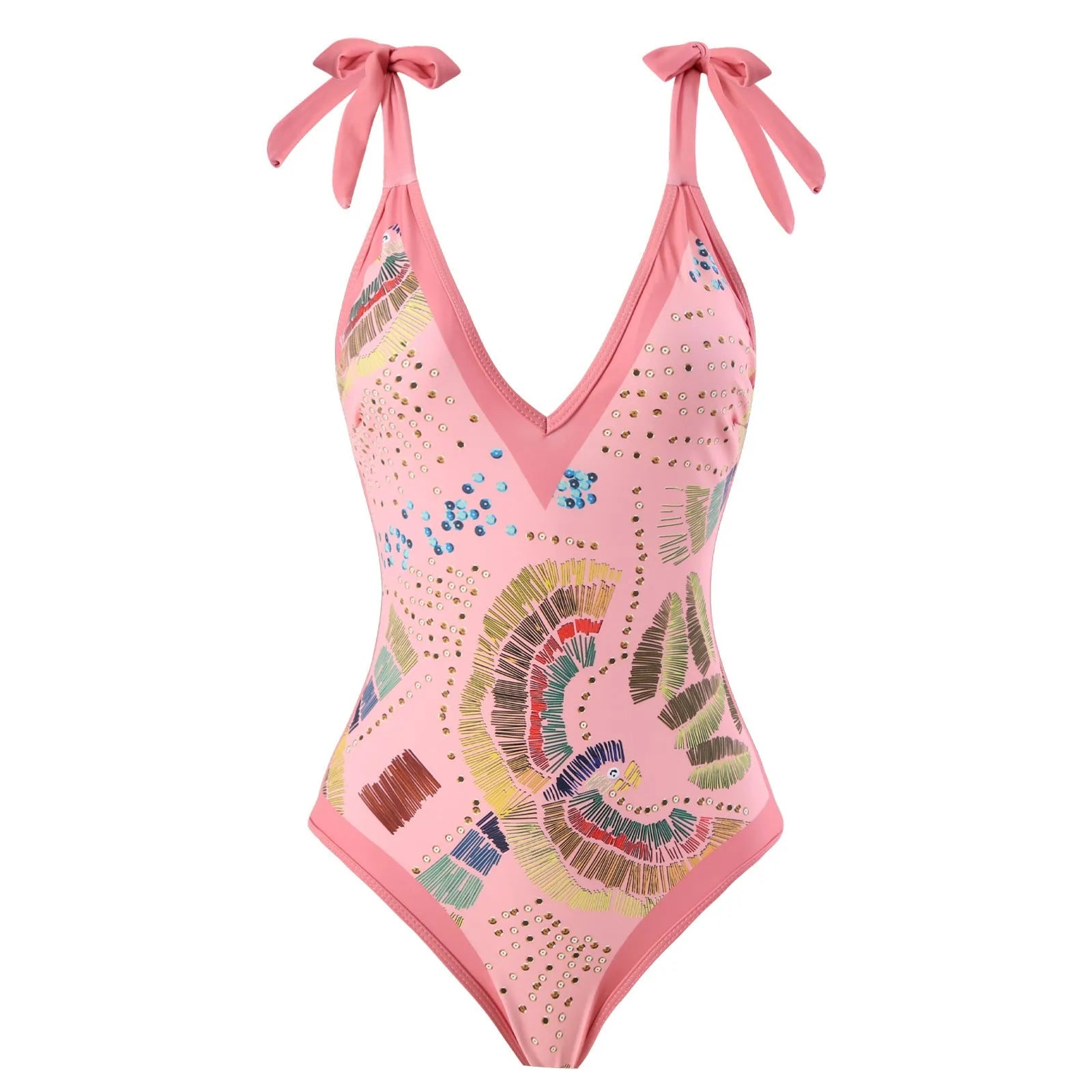 Women's blue French retro one-piece backless swimsuit with matching gauze skirt for the beach