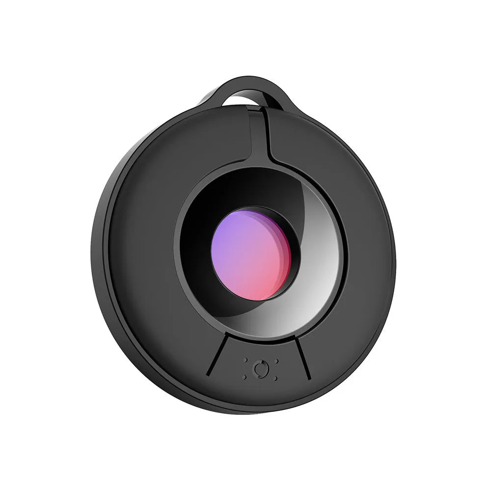 Compact handheld infrared camera detector for finding hidden spy cameras.