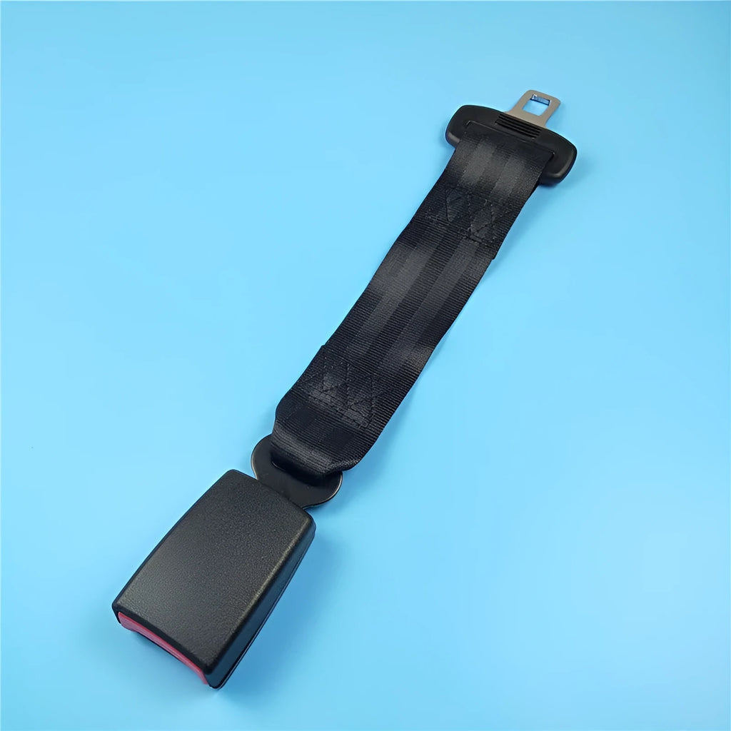 Black 36cm car seat belt extender for children and pregnant women with 21mm belt insert compatibility