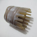 White buffalo horn hair comb with wide teeth design for women's hair care and scalp massage