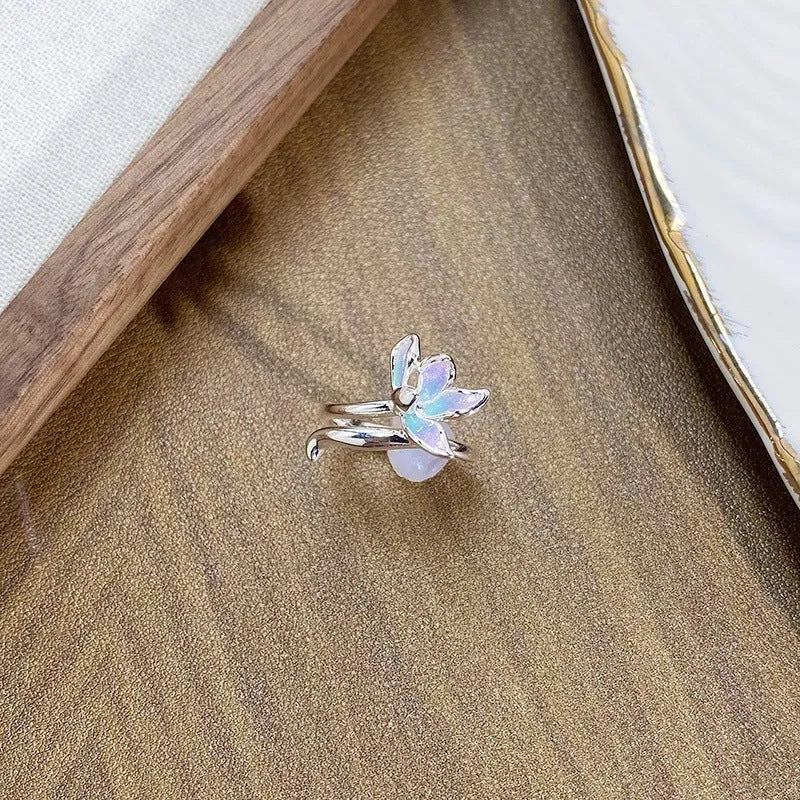 Copper insect ring with adjustable opening and drip-oil finish