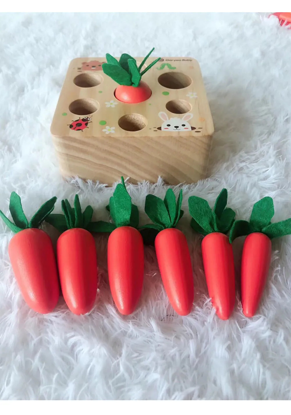 Wooden educational toys with harvest carrots design for children aged 2-4 years