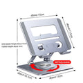 Folding tablet stand in transparent plastic with 360 degree rotation, 178x161x42mm