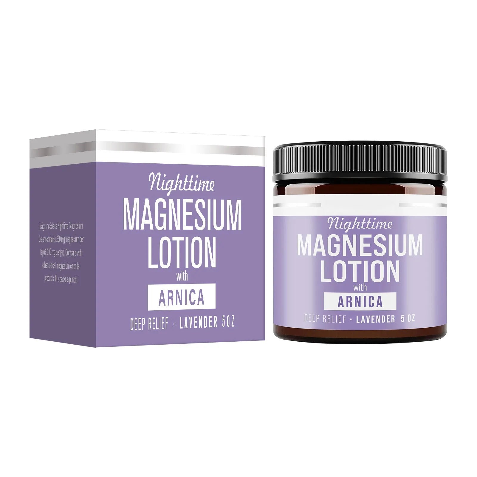 150ml magnesium body butter cream in 7.1cm square jar with shea butter and magnesium chloride