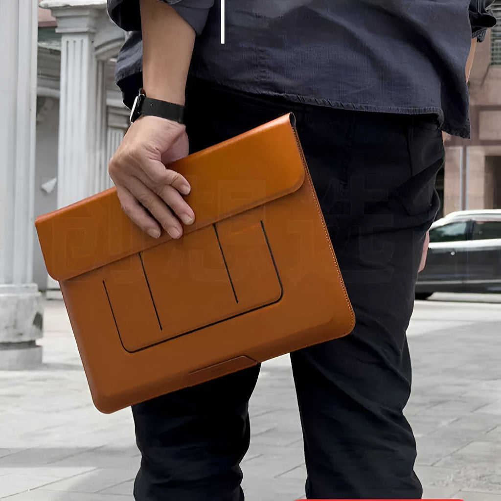 13.3-inch dual-angle laptop bracket bag in black or brown business style