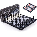 Three-in-one magnetic chess checkers backgammon set with plastic board and ABS pieces