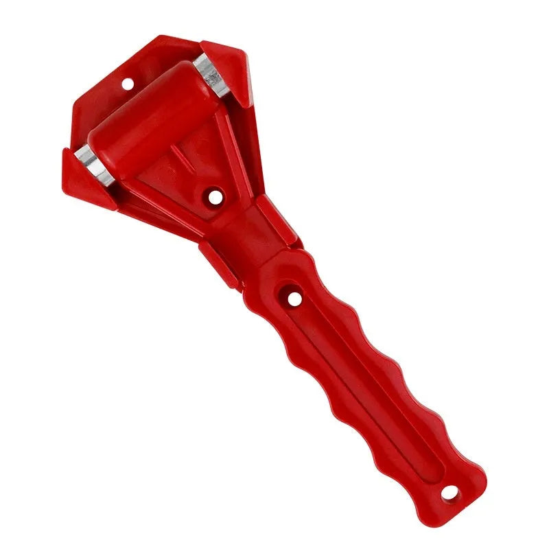 Red emergency window breaking survival hammer with 45# steel tip and plastic handle