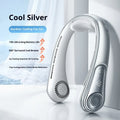 Joyroom hanging neck fan USB rechargeable brushless motor plastic blades 4 speed modes sherbet silver colour