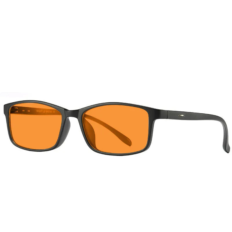 Orange lens anti-blue light glasses with full rim frame in four colour options