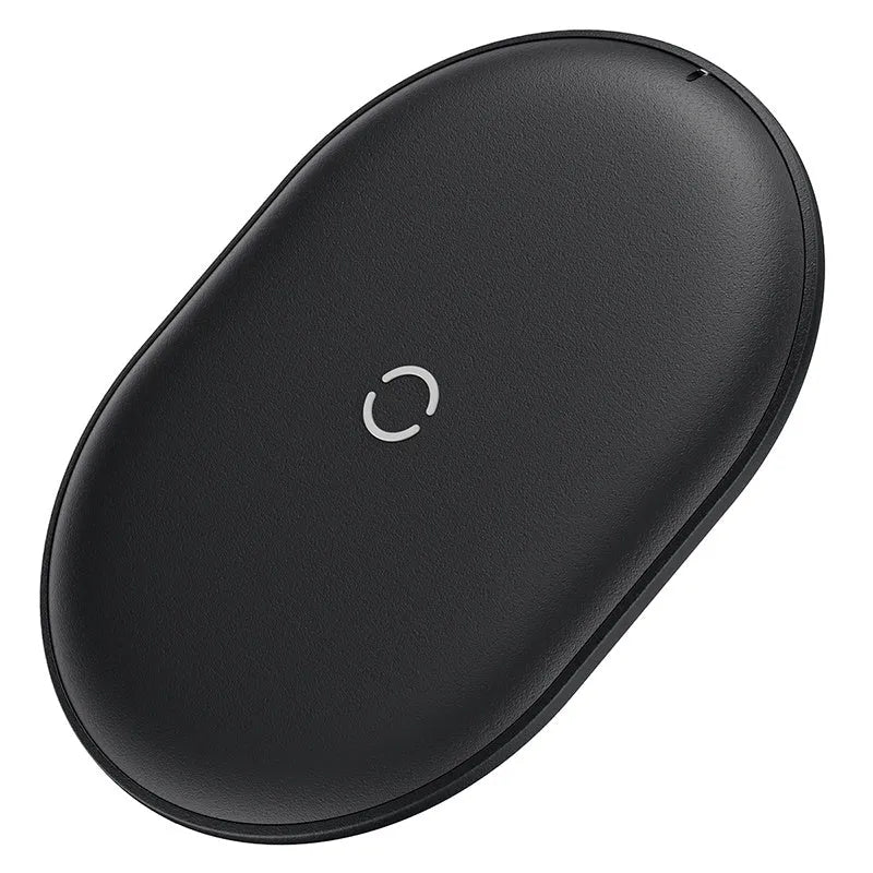 Baseus rough texture wireless charging pad with Type-C cable in black or white colour options