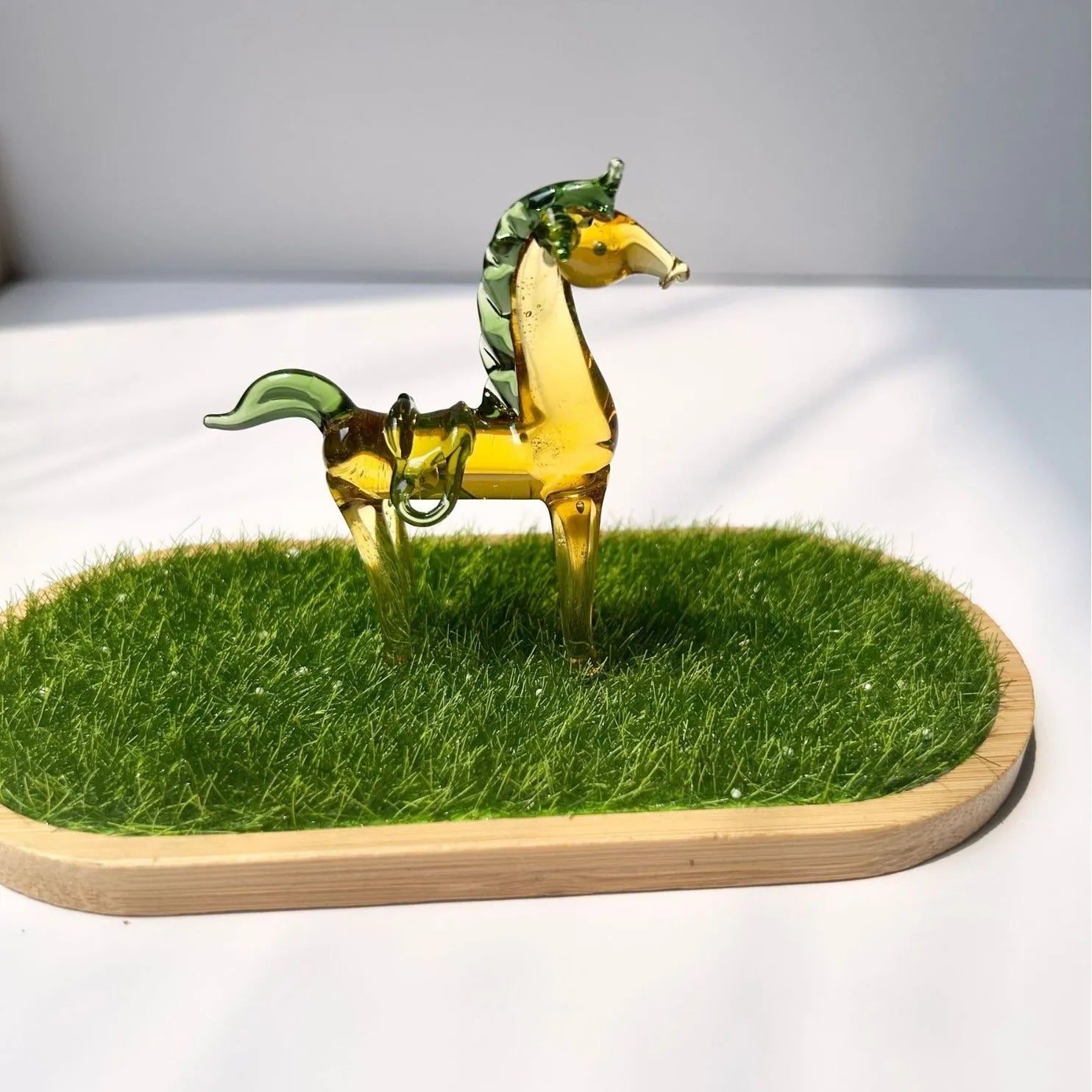 Glazed horse office decoration in coloured glaze material