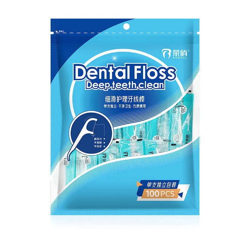 Independent packaging disposable floss in plastic bag with 180x238mm dimensions