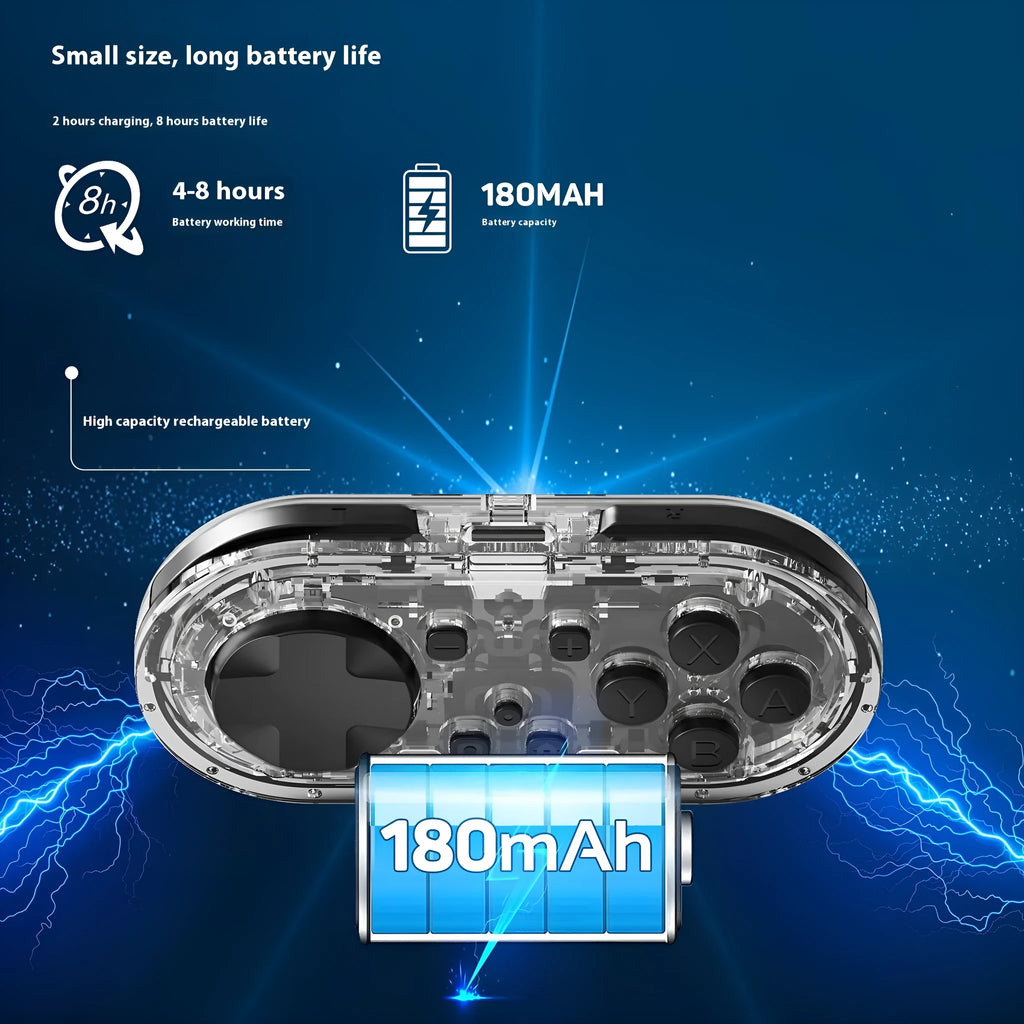Mini Bluetooth handlebar end controller in transparent black with vibration and Type-C charging
