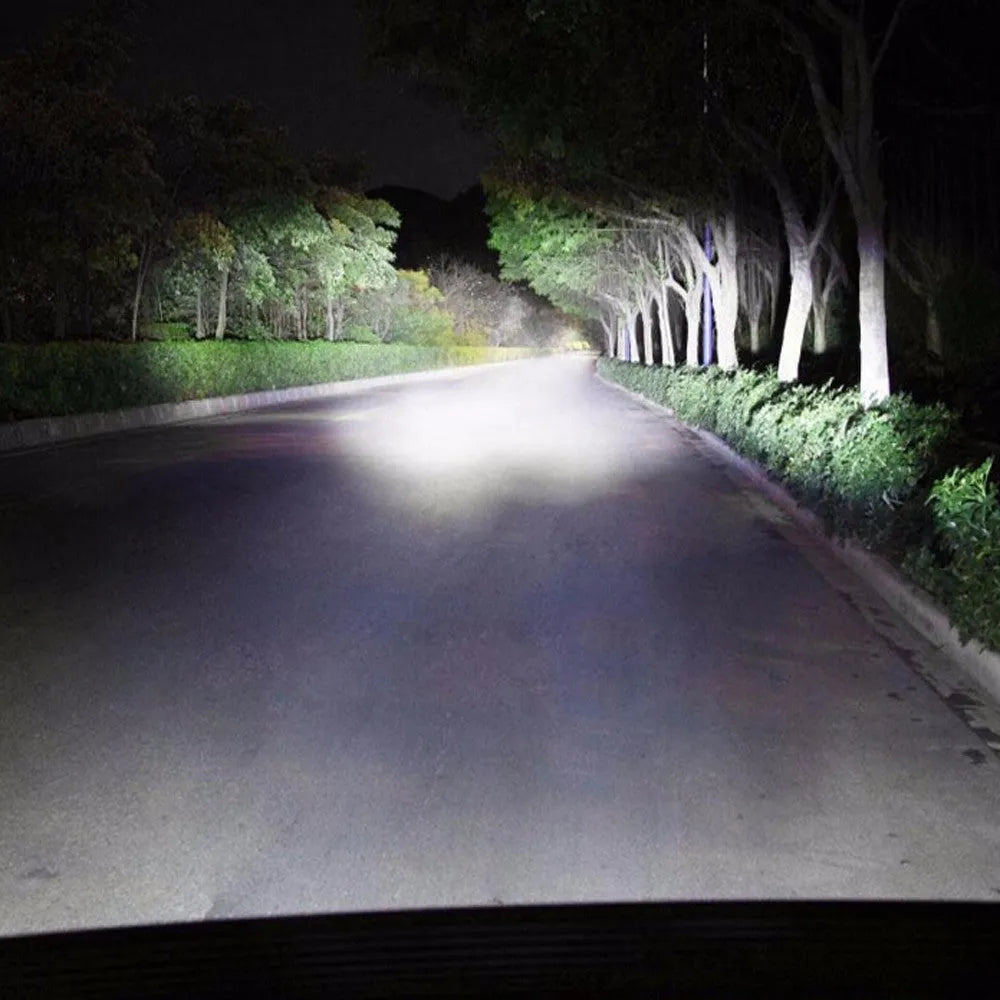 45W LED car spotlight headlight with aluminium alloy shell, PC lens, and black housing for off-road use