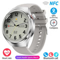 Smart watch with heart rate and blood oxygen monitoring, AMOLED screen, aluminium alloy case, black silicone strap