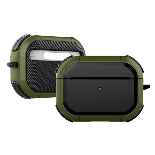 AirPods protective shell in multiple colours showing TPU and PC construction for AirPods 1, 2 and Pro models