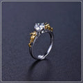 Black gold copper crown design crystal ring for cosplay and unisex festival jewellery.