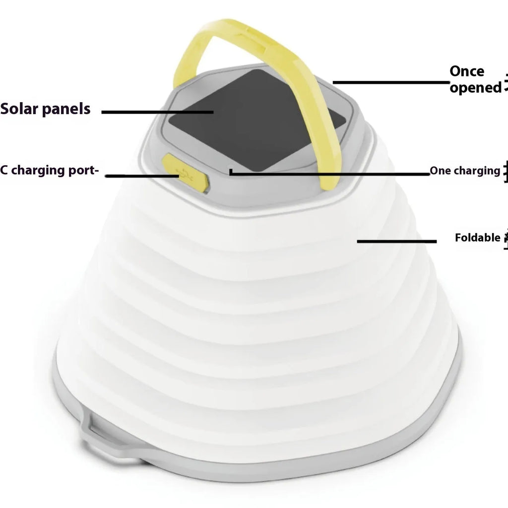 White camping lamp with large capacity lighting and single-key cycle switch for tent use