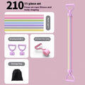 Multifunctional training pulling rope set with grey TPE elastic ropes, handles, and door buckle for home chest expansion workouts