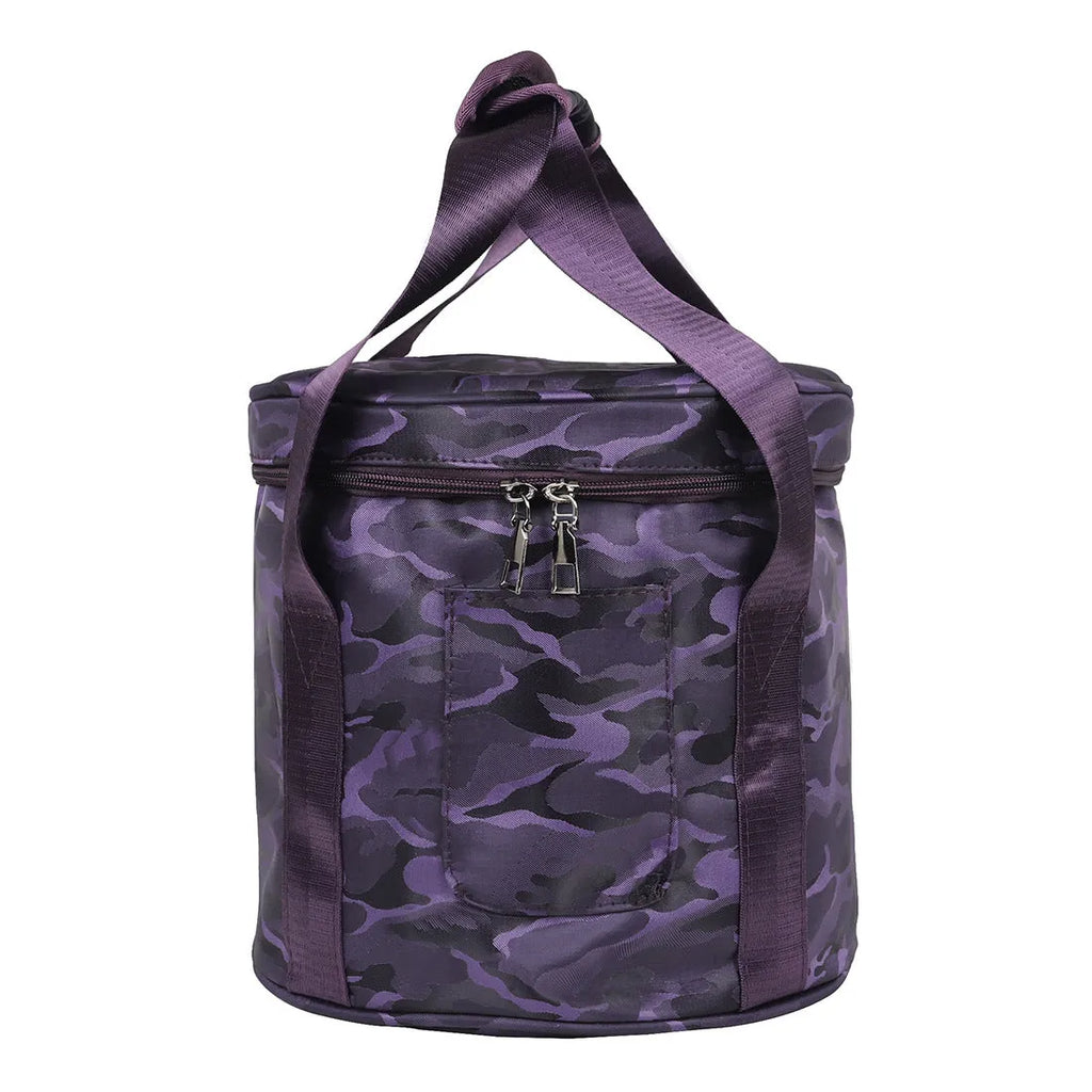 Purple patterned Oxford cloth tote bag for 8 to 14 inch Himalayan singing bowls and crystal bowls, one handbag