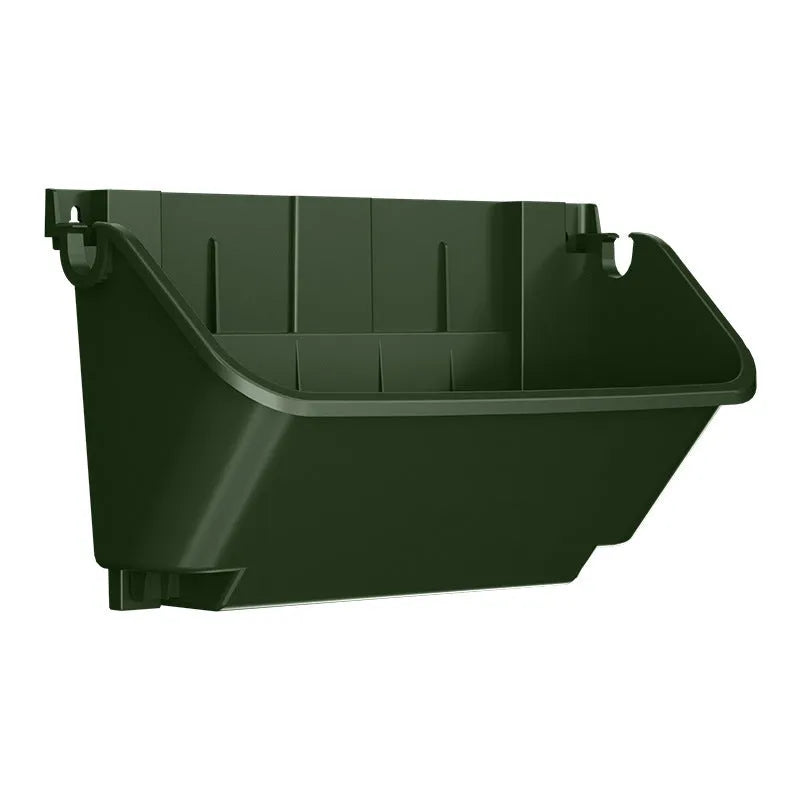 V18 Army Green resin stereo wall-mounted planting box with hanging pot design