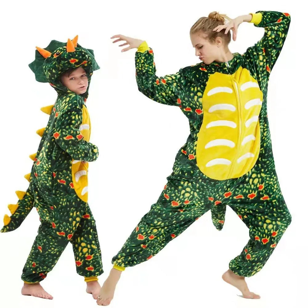 Jurassic Halloween costume for a child available in multiple colours including printed triceratops design.