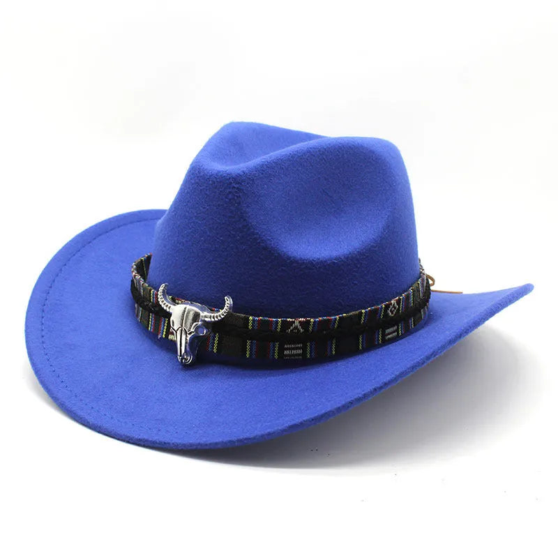 Polyester Western cowboy hat with a bell crown in army green colour, shown from the side.