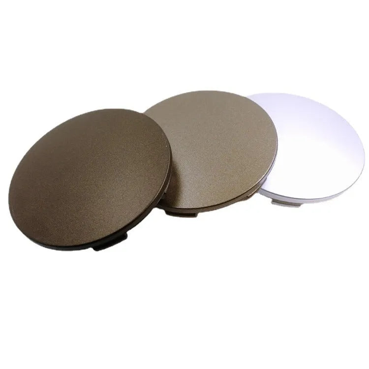 65mm car hub centre cover in ABS plastic with aluminium label for modified wheel hubs