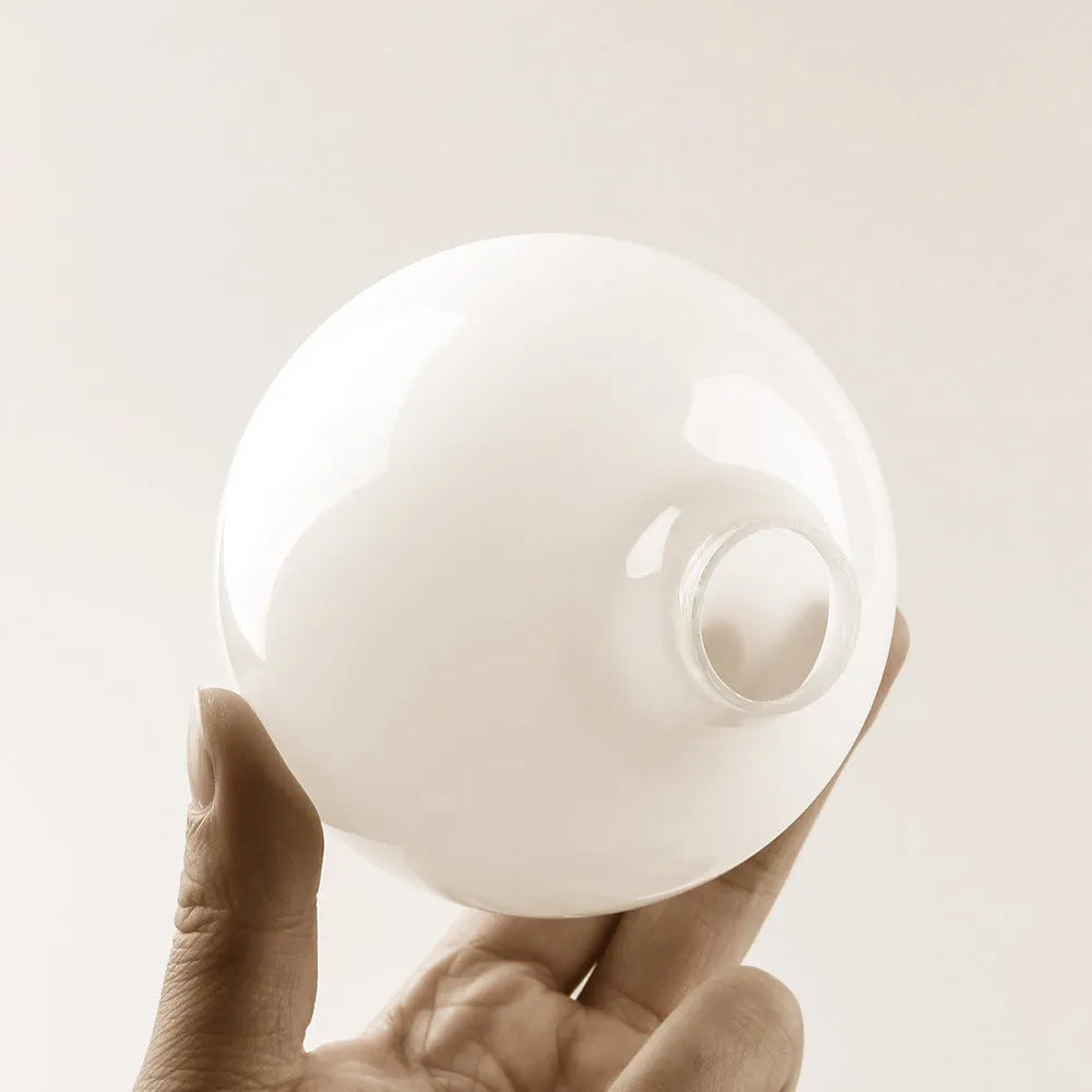 Milky white glass LED bulb with screw base, 80mm diameter, three colour temperature options, for home use
