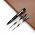 Black Baozhu full metal pocket rollerball pen with two 0.7mm refills.