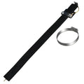 Black rubber and copper car electrostatic grounding chain, 370 mm long, for static discharge.