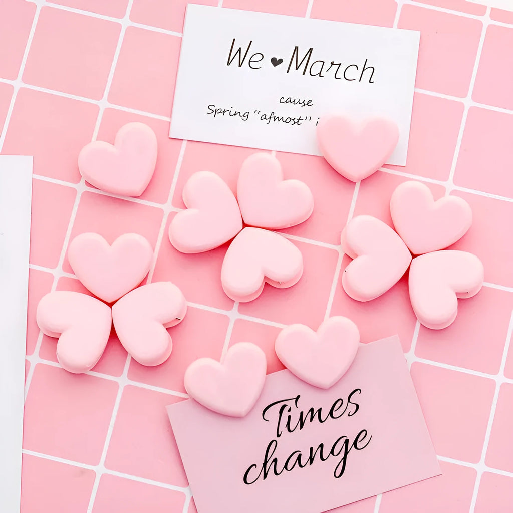 Pink heart love clip 3.2cm by 2.5cm and about 4.5g net for photo and craft decoration