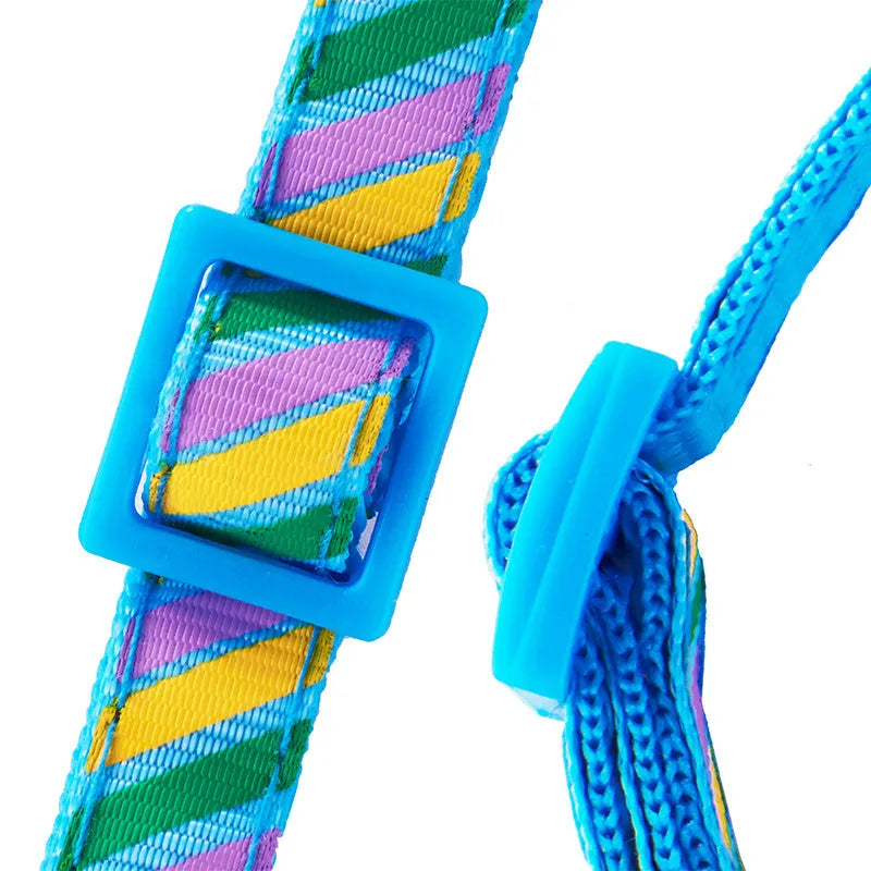 Twill printed cloth pet collar with bell, 1.0cm wide, adjustable 19-32cm, multiple colours