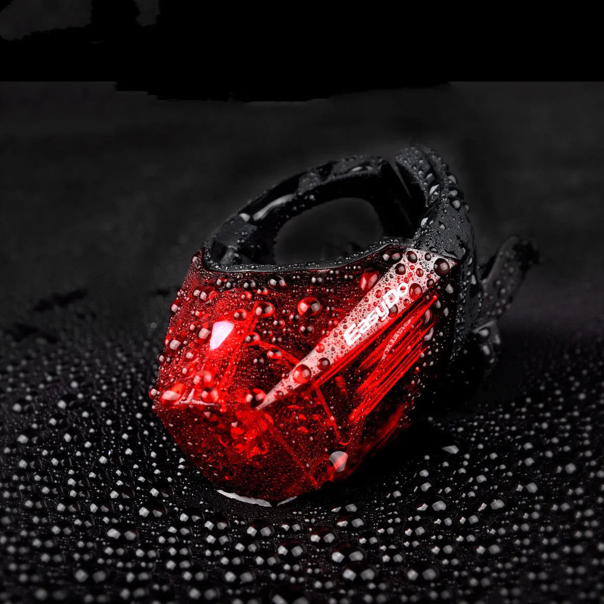 Bicycle tail light with 3 LED lamp beads, 3 modes, IPX-4 waterproof, 62x43x38mm, black plastic housing
