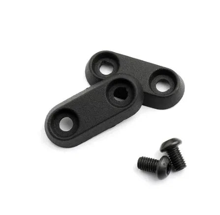 Black aluminium riser fixing latch for Ninebot ES electric scooter with two mounting screws