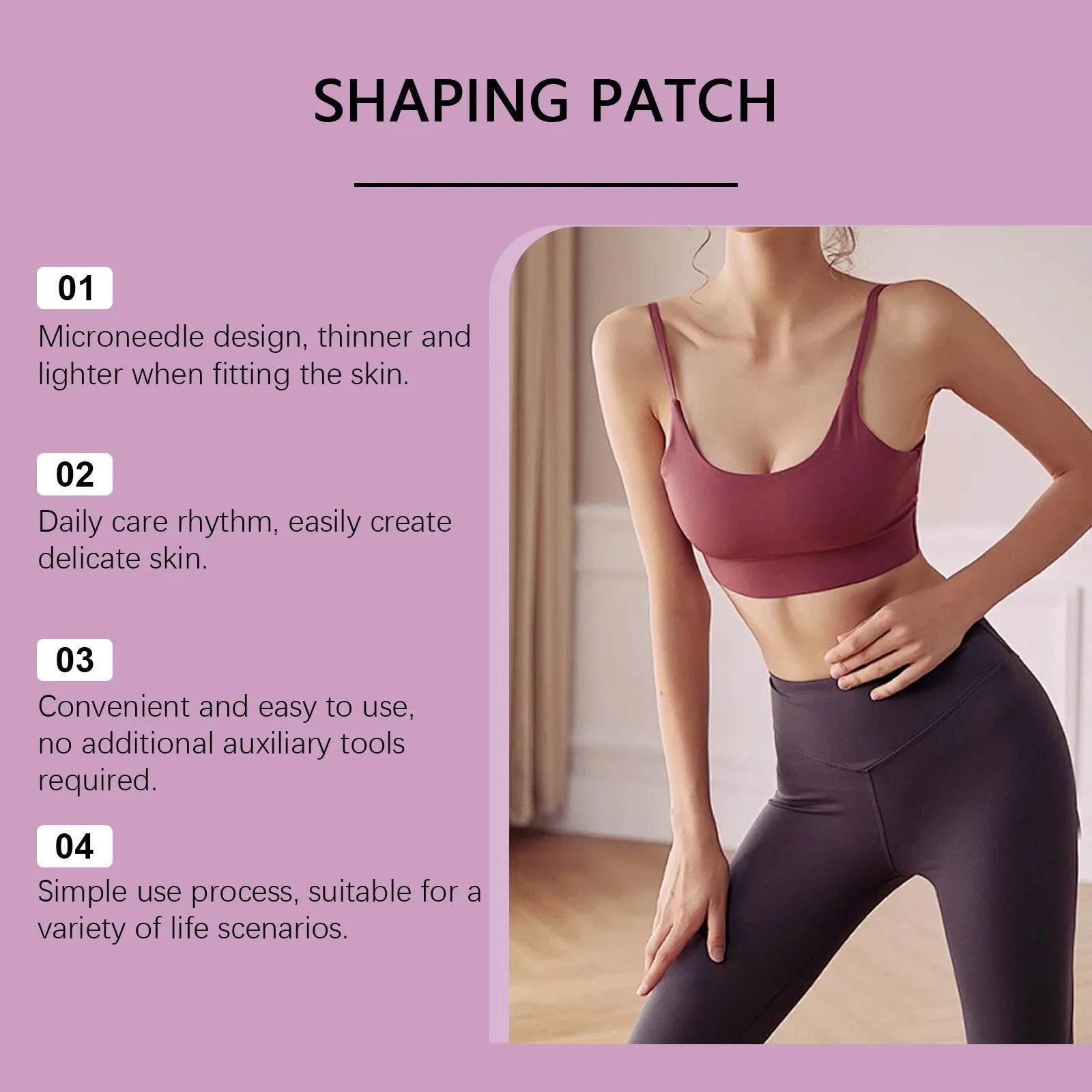 Pack of four body nursing adhesive bandages with aloe and mint extracts on skin.