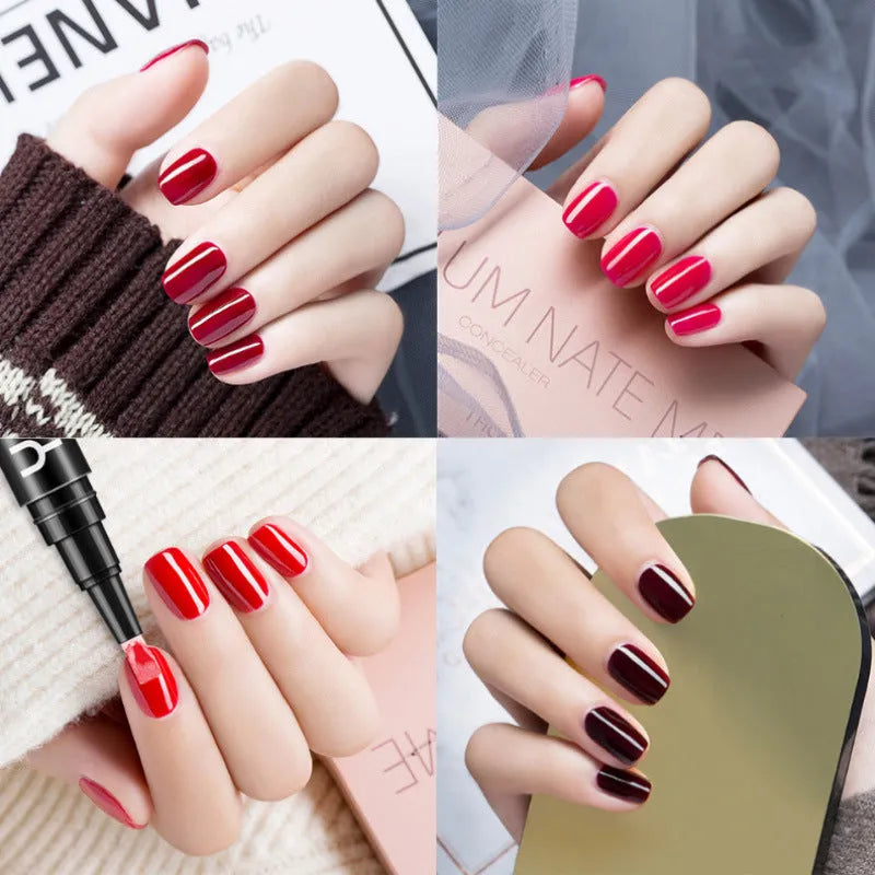 Nail art pen gel polish in 17g with LED UV cure, high saturation colour, no shrink no crack, multiple colour styles