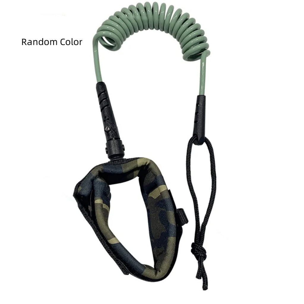 A single surfboard hand holding rope made of coiled pulp material, shown in a random colour.