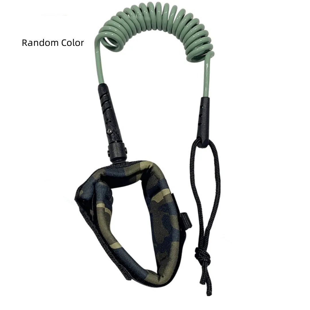 A single surfboard hand holding rope made of coiled pulp material, shown in a random colour.