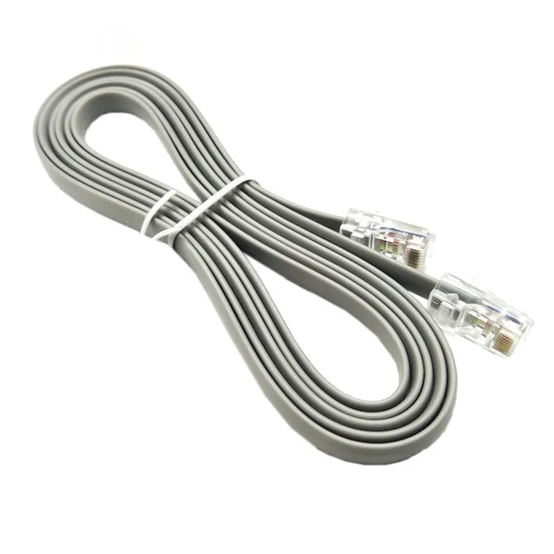 Silver grey CAT6 Ethernet cable 2 metres long with RJ-45 connectors