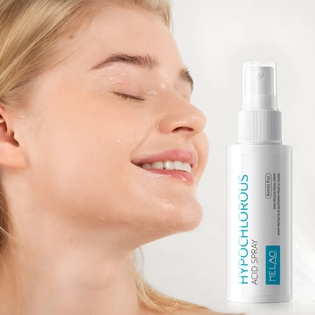 60ml hypochlorous acid facial soothing spray bottle for redness relief and daily skin barrier support